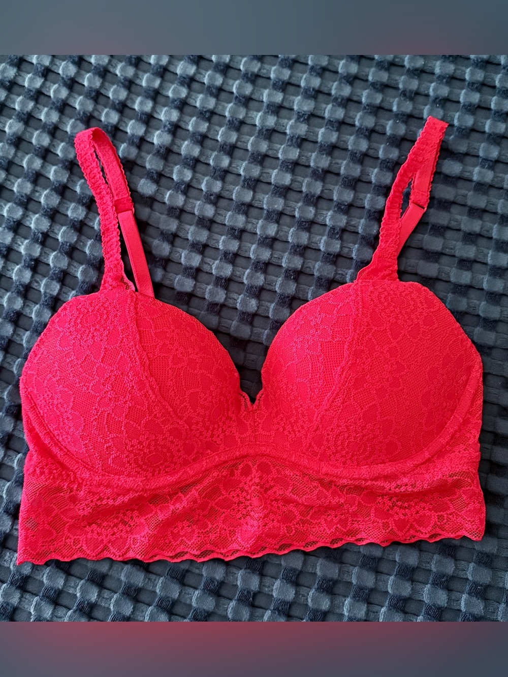 Red Lace Bralette - Victoria Secret Pink